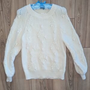 GAP Cream Textured Knit Sweater